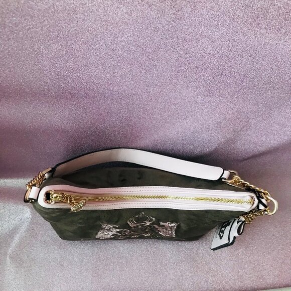 Juicy Couture Classic Scottie Dogs Hobo Bag Chocolate/Pink NWT - Picture 4 of 11